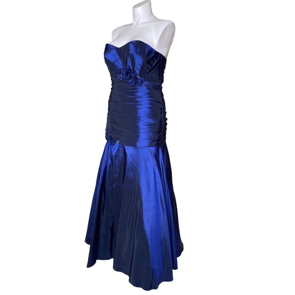 Cameron Blake by Mon Cheri NWT Taffeta Jacket Dress, Sapphire Blue Women's 14 - Picture 14 of 16